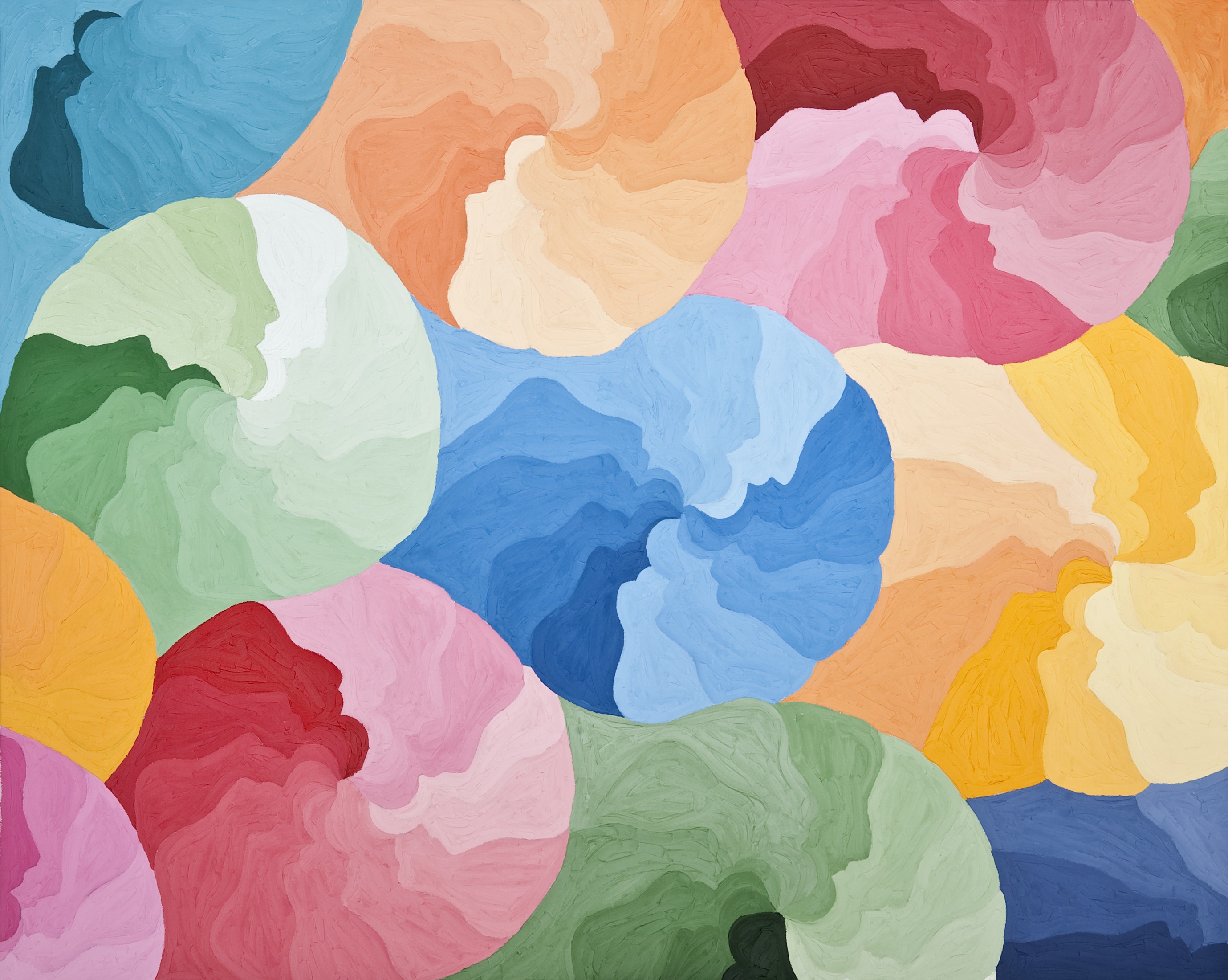 Summer painting with luminous overlapping color fields